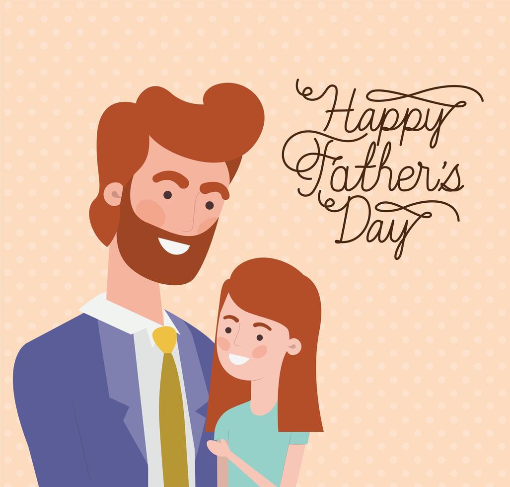 banner de celebración del día del padre con padre e hija vector