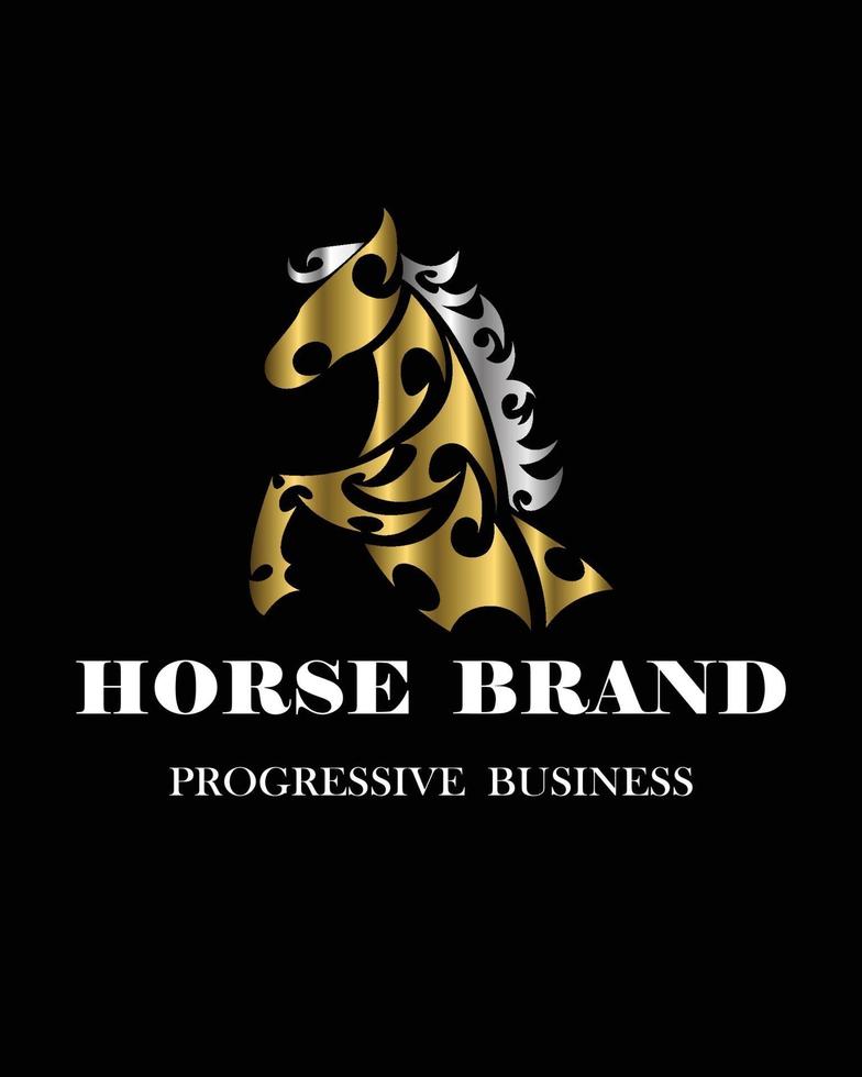 Half body of horse branding design vector