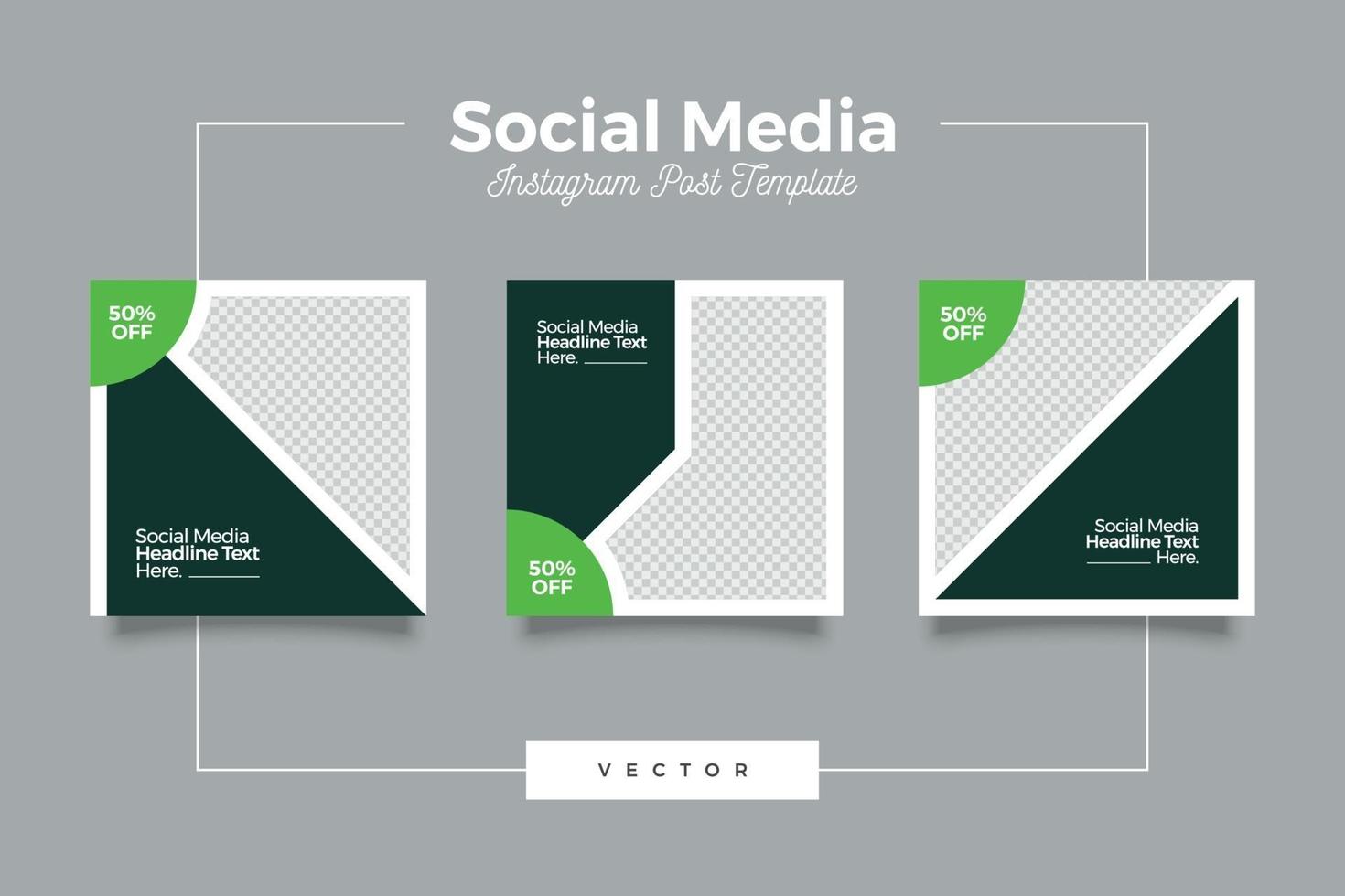 plantilla de paquete verde de redes sociales vector