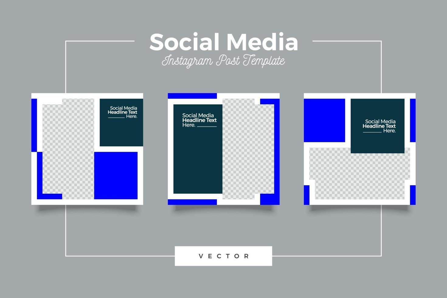 Digital blue business marketing social media post template vector