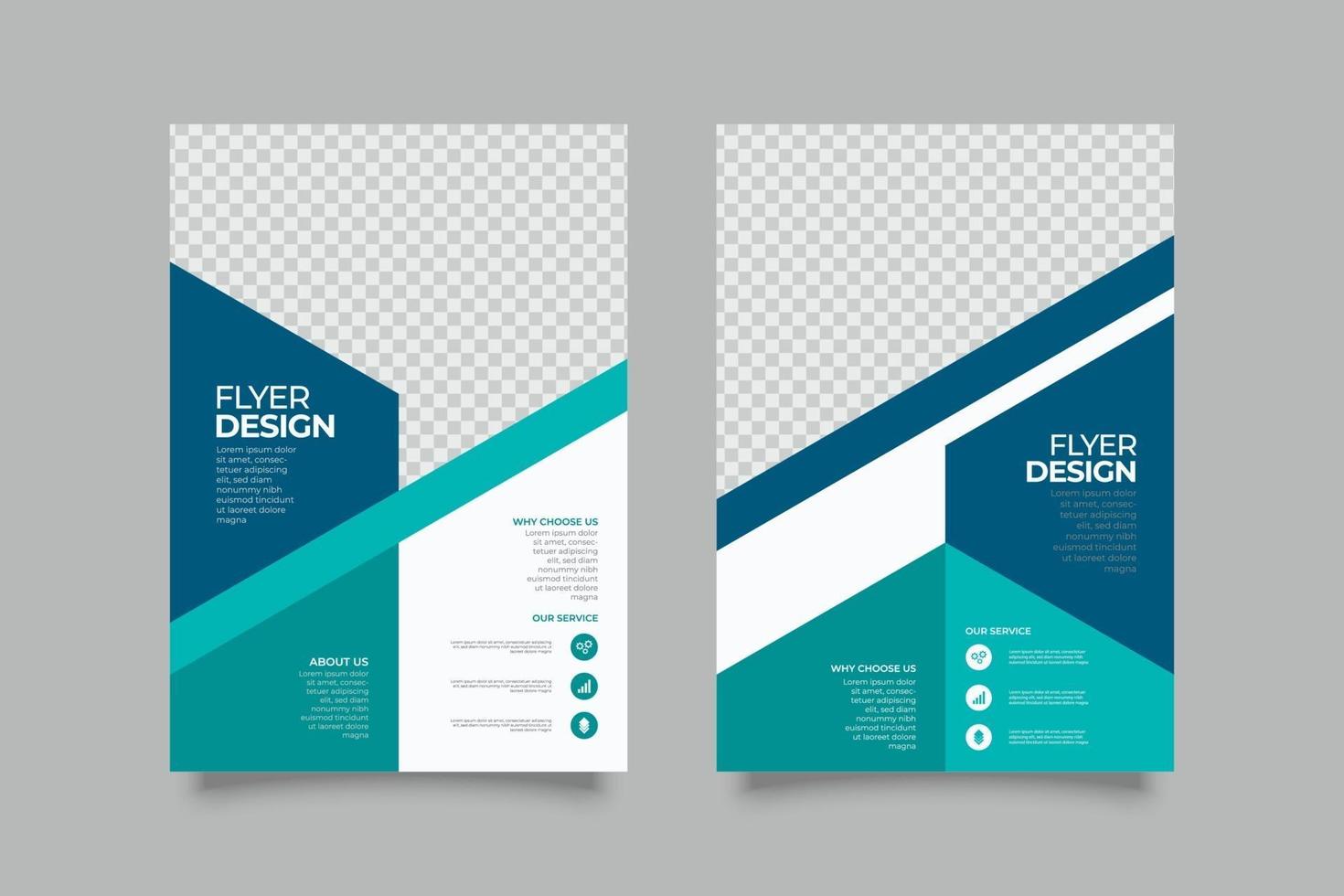 Abstract webinar blue geometric flyer template vector