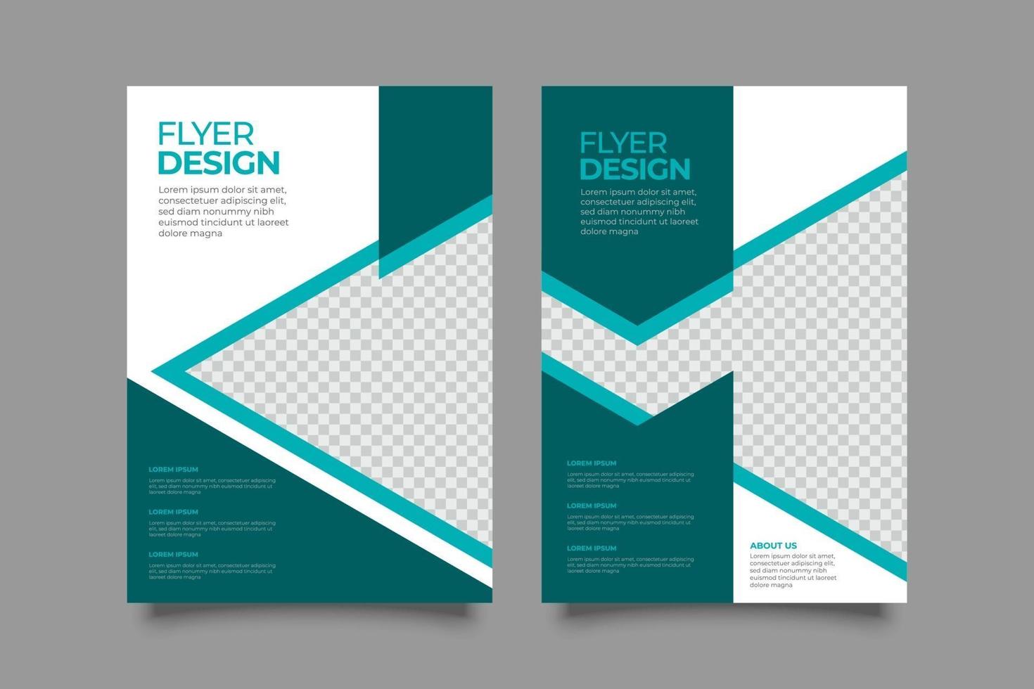Abstract modern green geometric flyer template vector