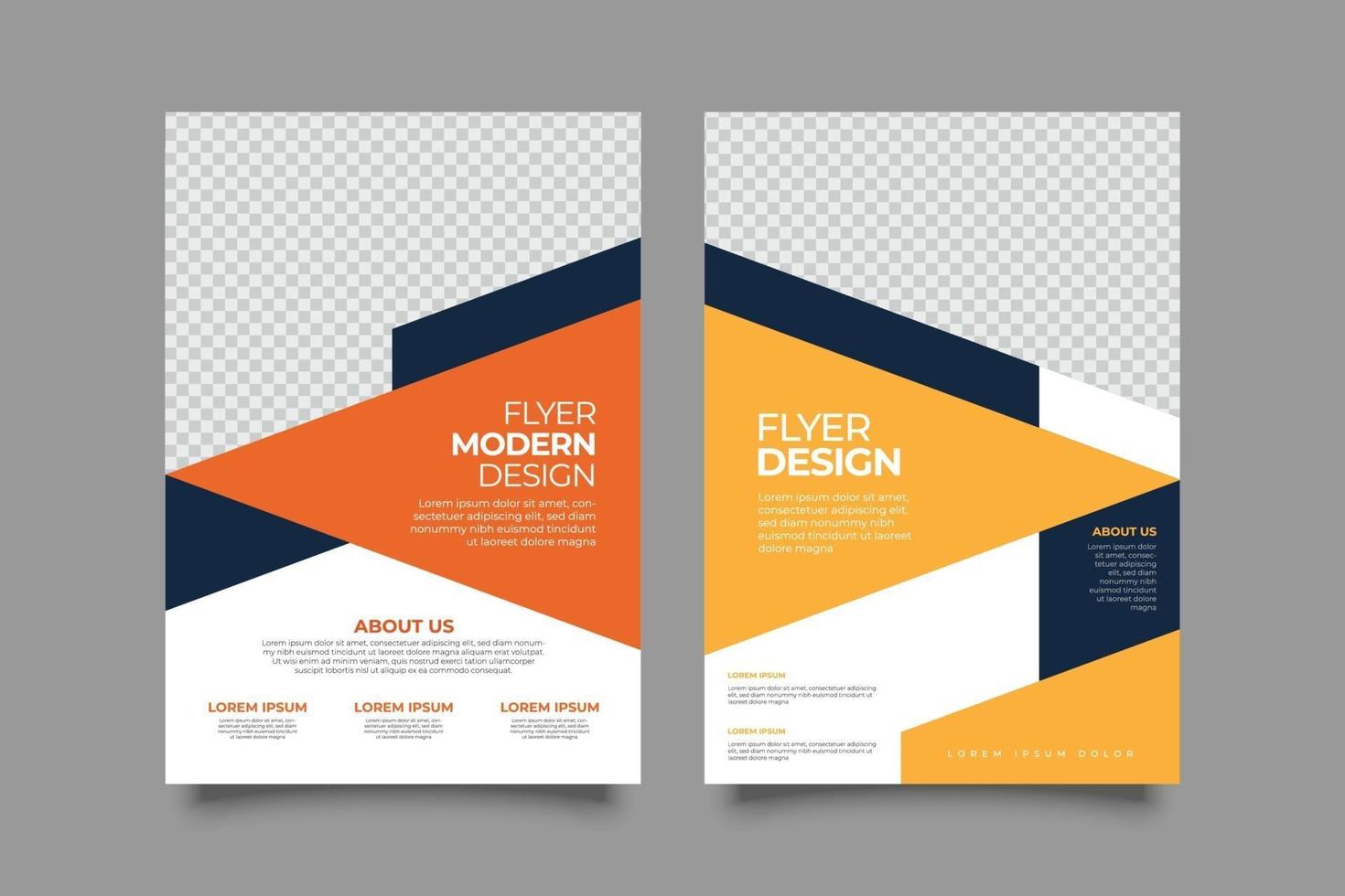 Abstract business yellow geometric flyer template vector