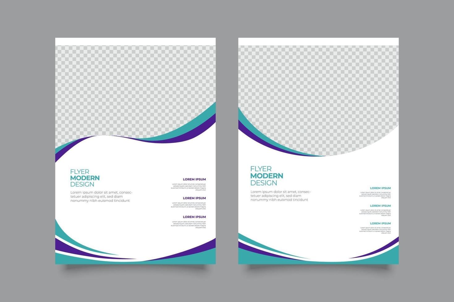 Minimalist blue geometric business flyer template vector