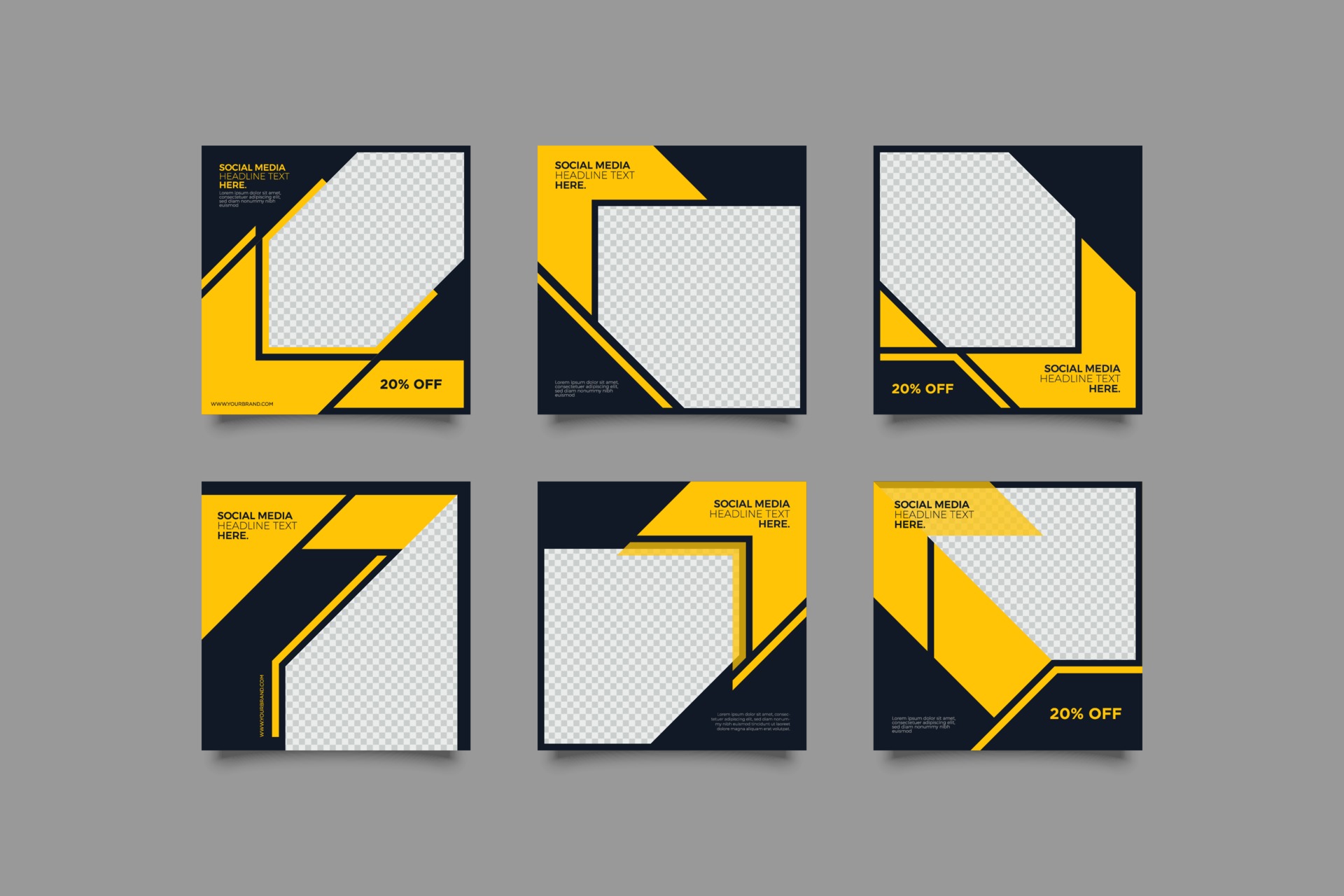 Fitness or sport marketing social media post template bundle 2102543 Vector Art at Vecteezy