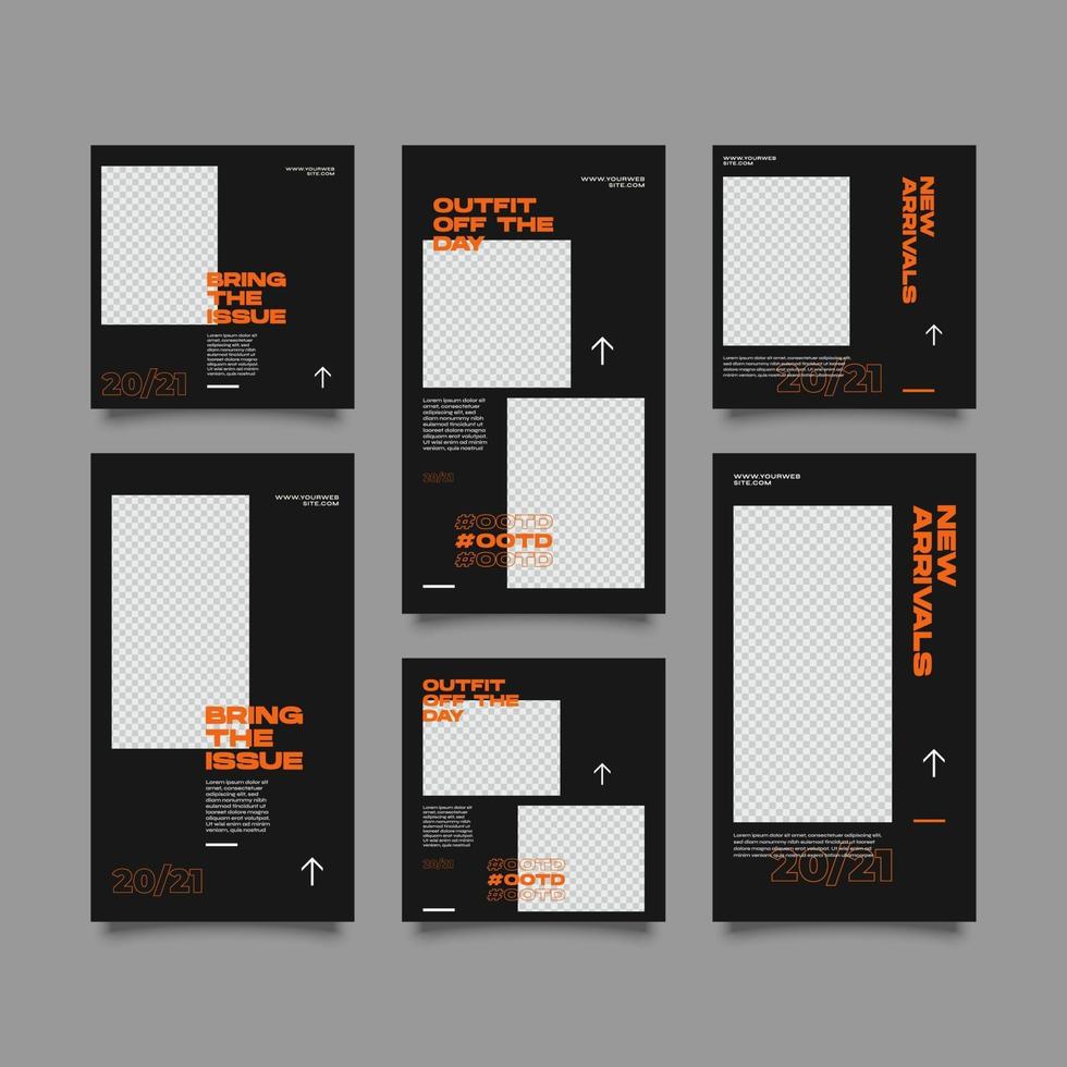 historias exageradas y conjunto de colección de publicaciones vector