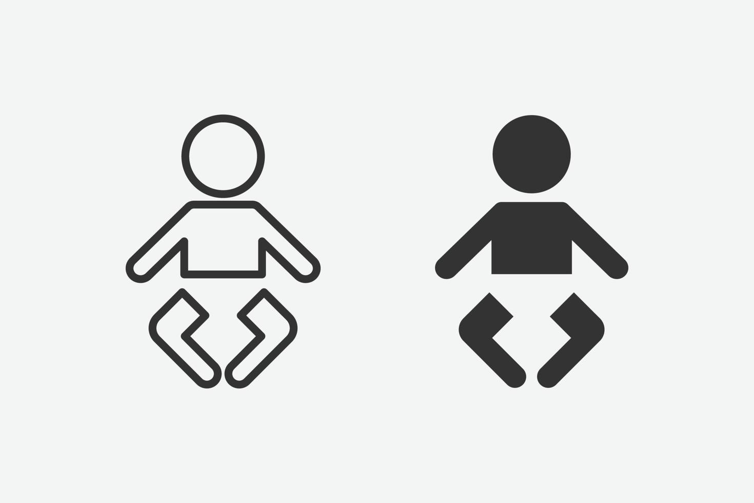 vector illustration of baby icon on grey background