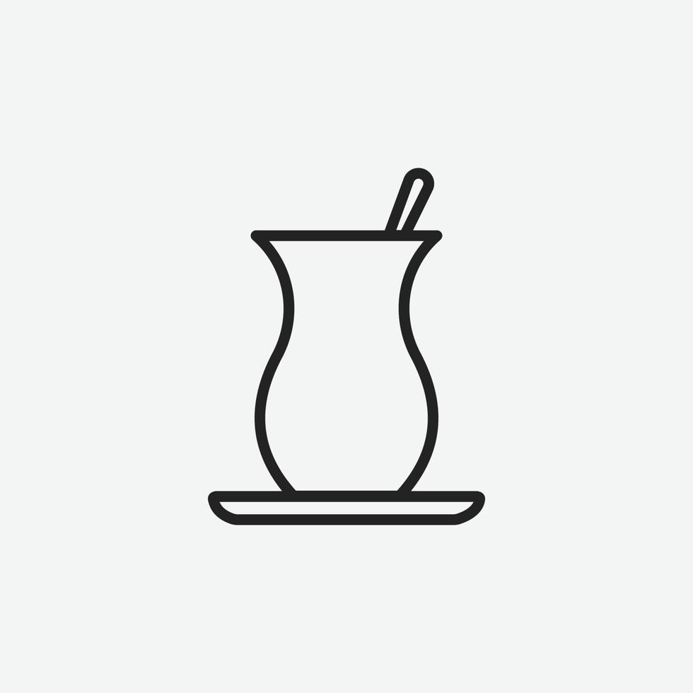 Tea cup vector icon for graphic and web design