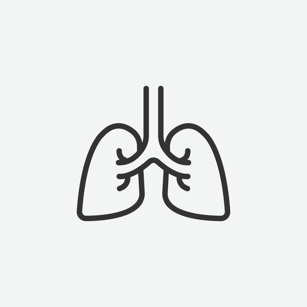 pulmones, humano, salud icono aislado para diseño gráfico y sitio web vector