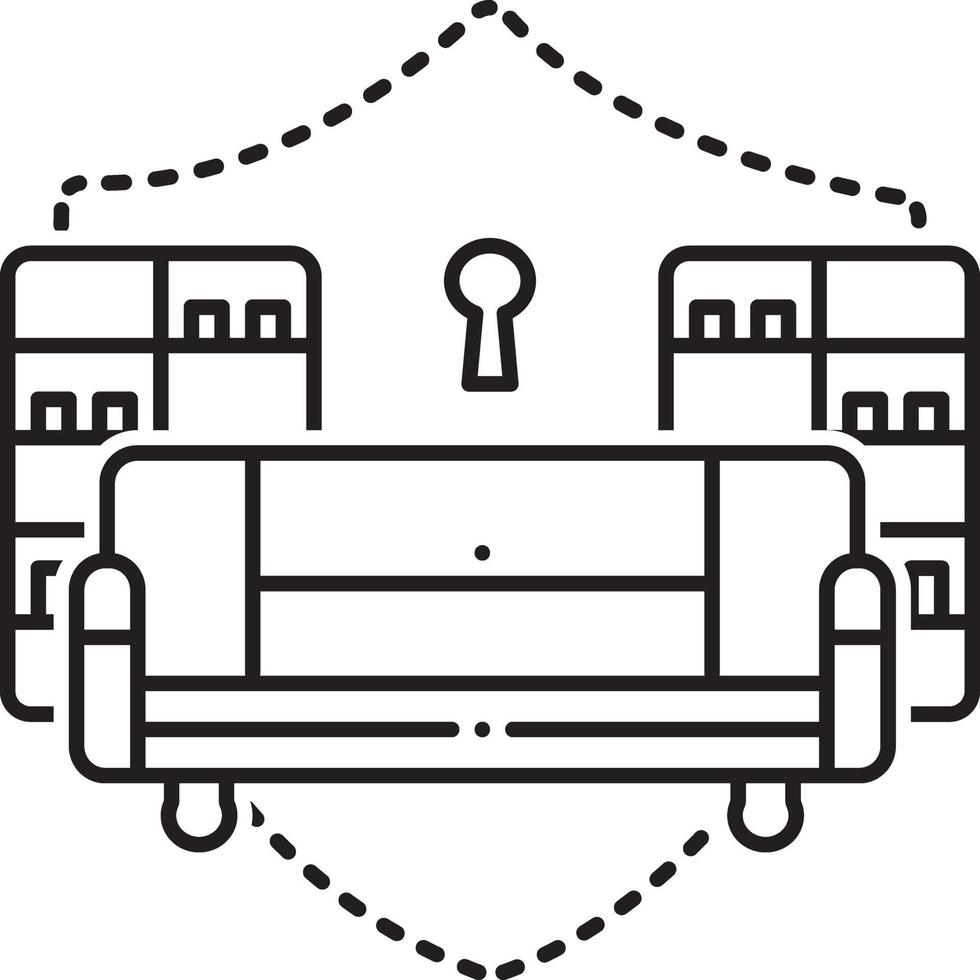 Line icon for home contents insurance vector