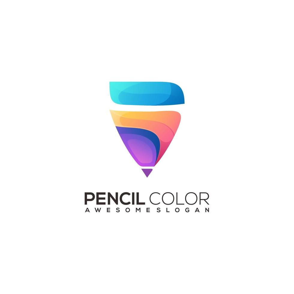 Ilustración del logo, lápiz de colores vector