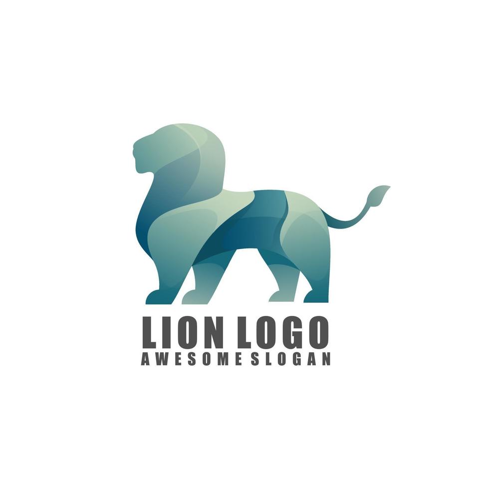 ilustración del logotipo, león colorido vector