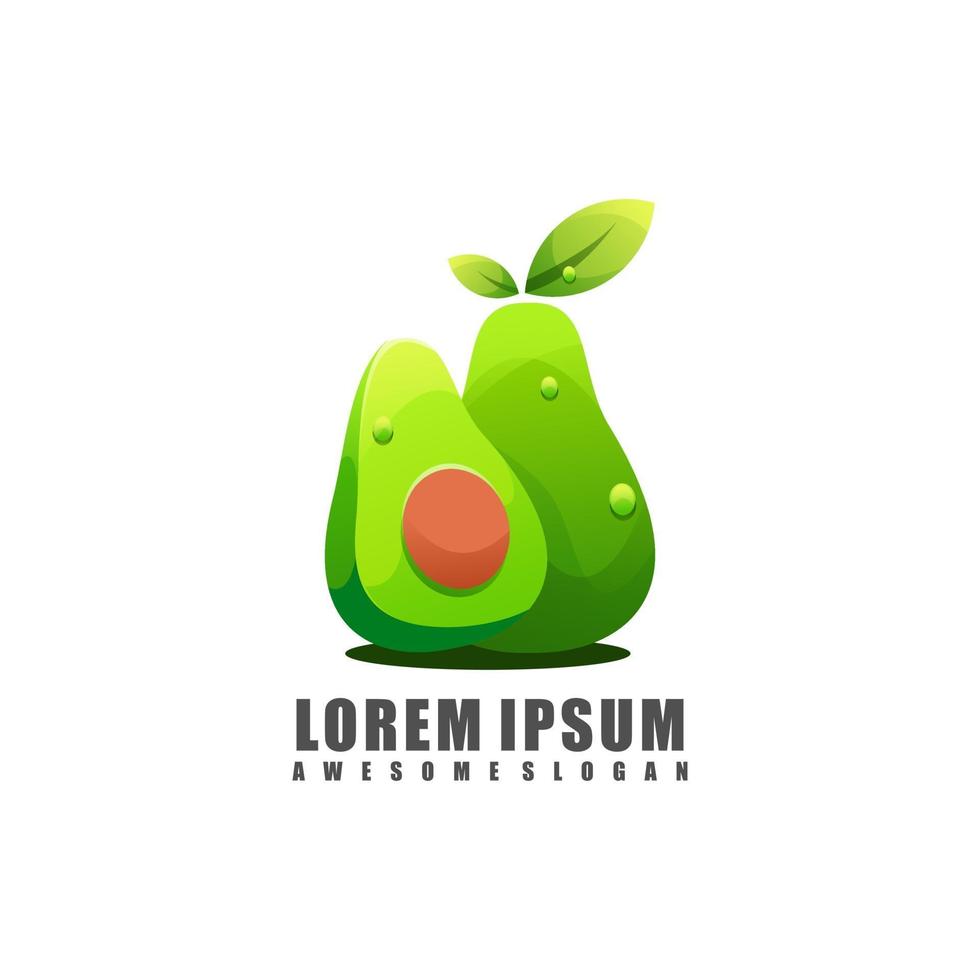 Ilustración de logotipo, fruta colorida de aguacate vector