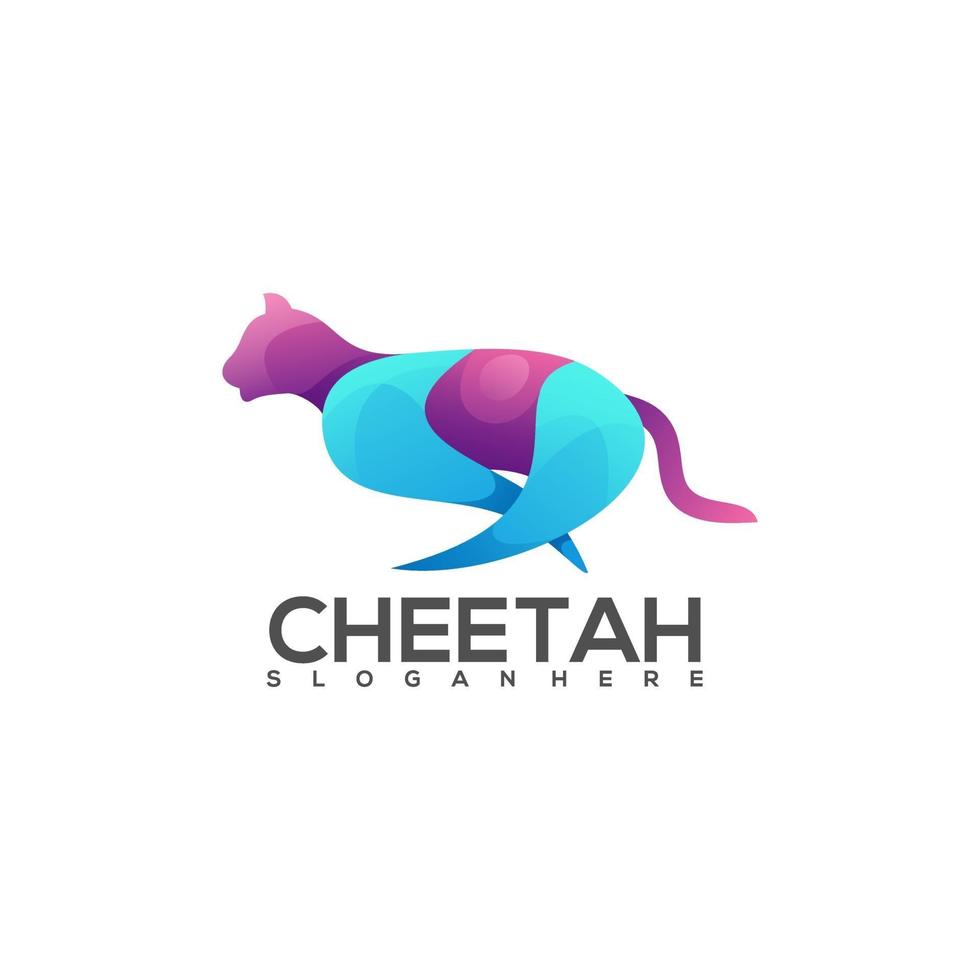 ilustración del logotipo, guepardo colorido vector