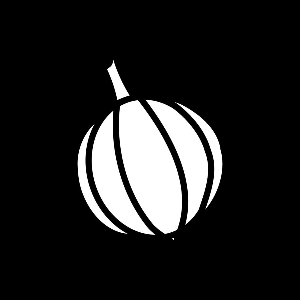 Whole onion dark mode glyph icon vector