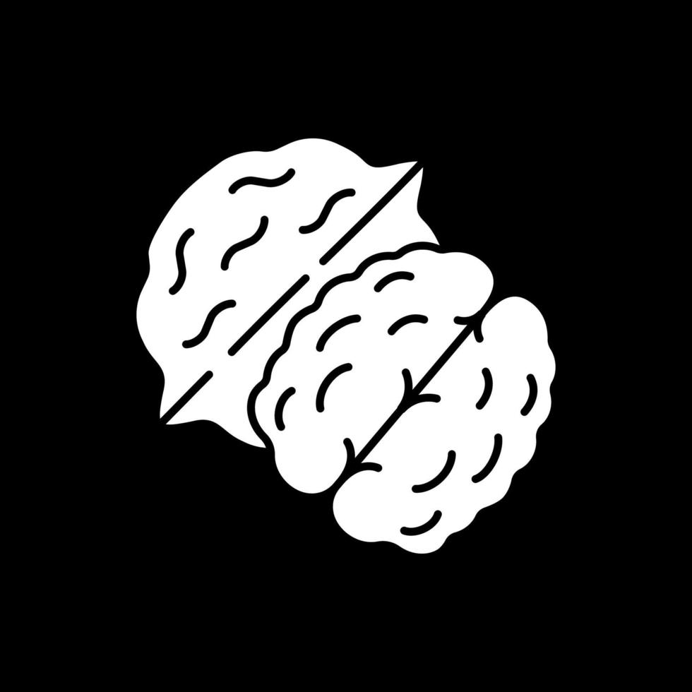 Walnut dark mode glyph icon vector