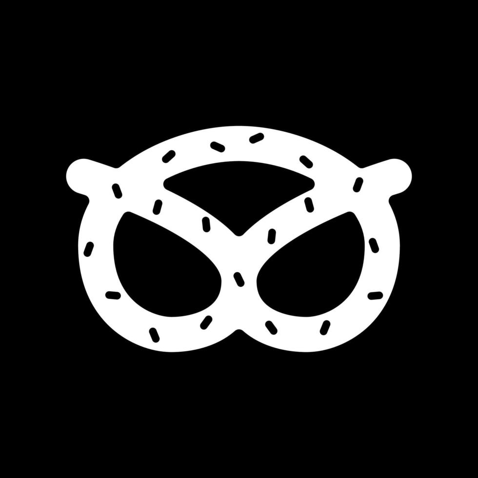 Pretzel dark mode glyph icon vector