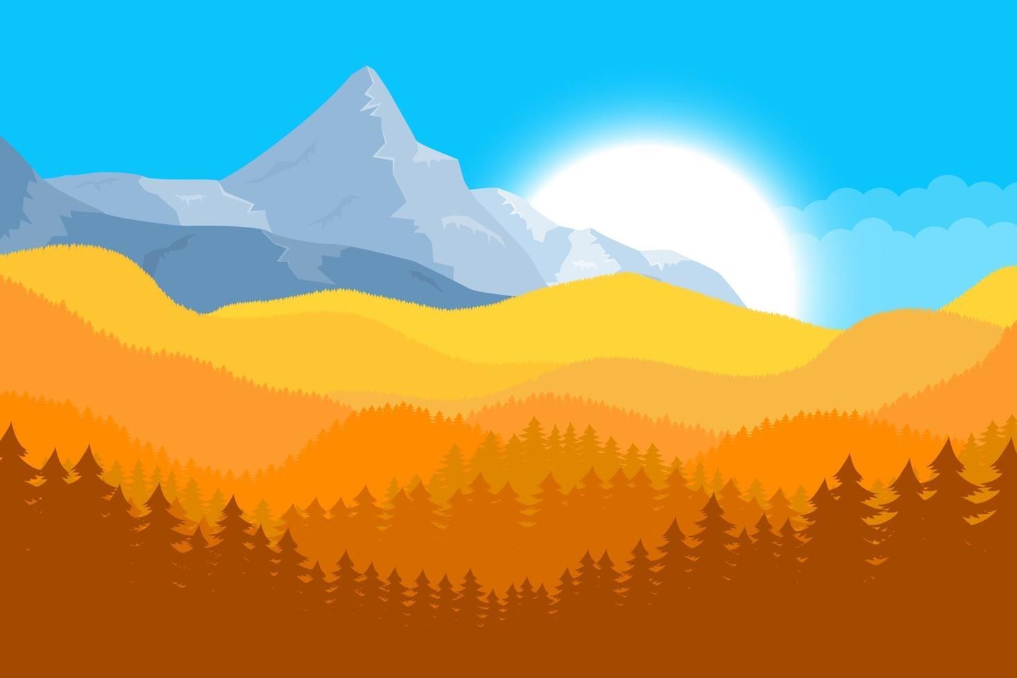 Forest landscape background vector design illustration