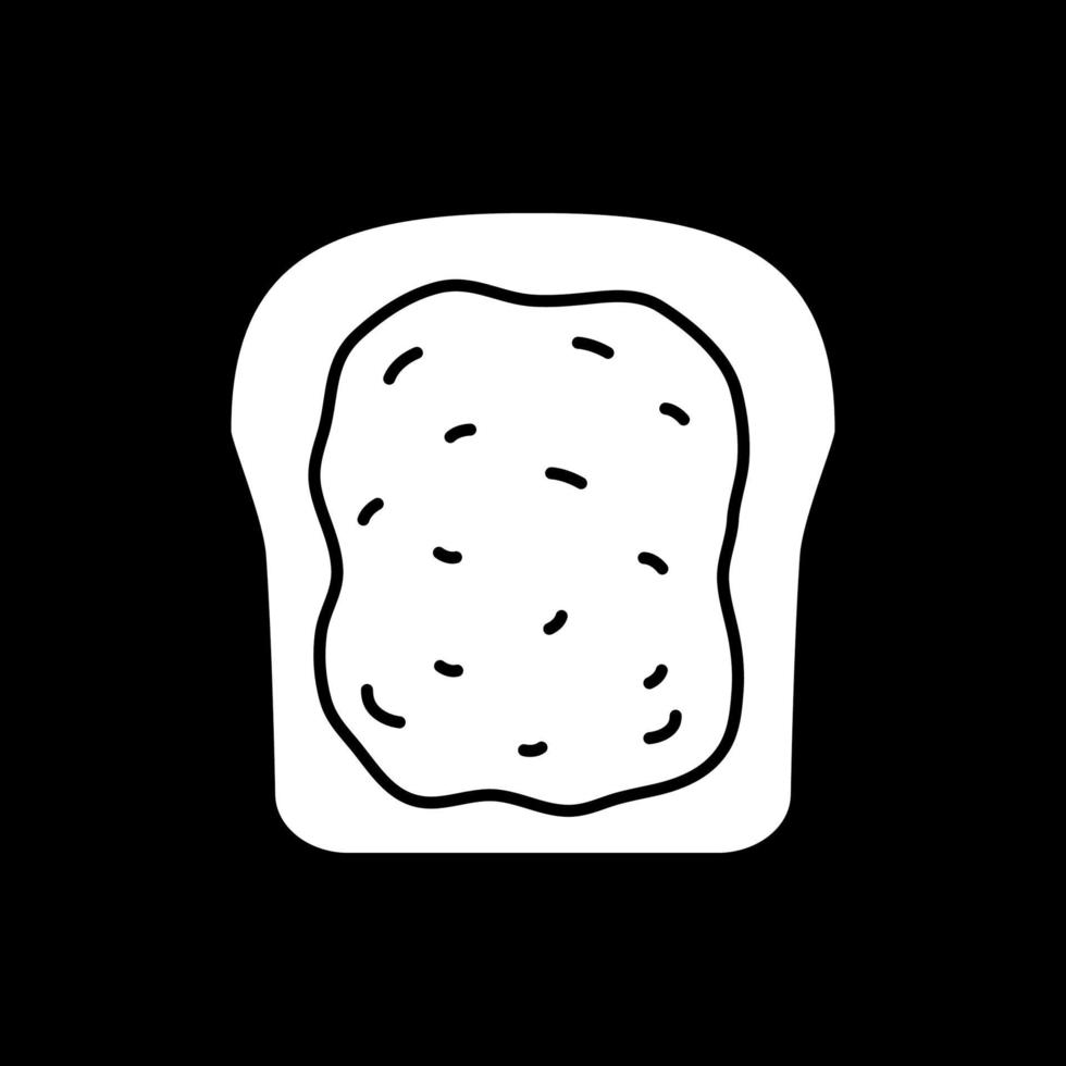 Toast with jam dark mode glyph icon vector