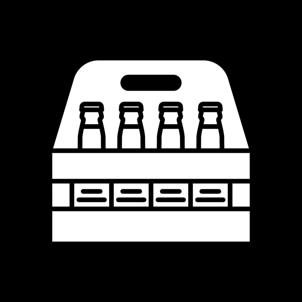 Beer pack dark mode glyph icon vector