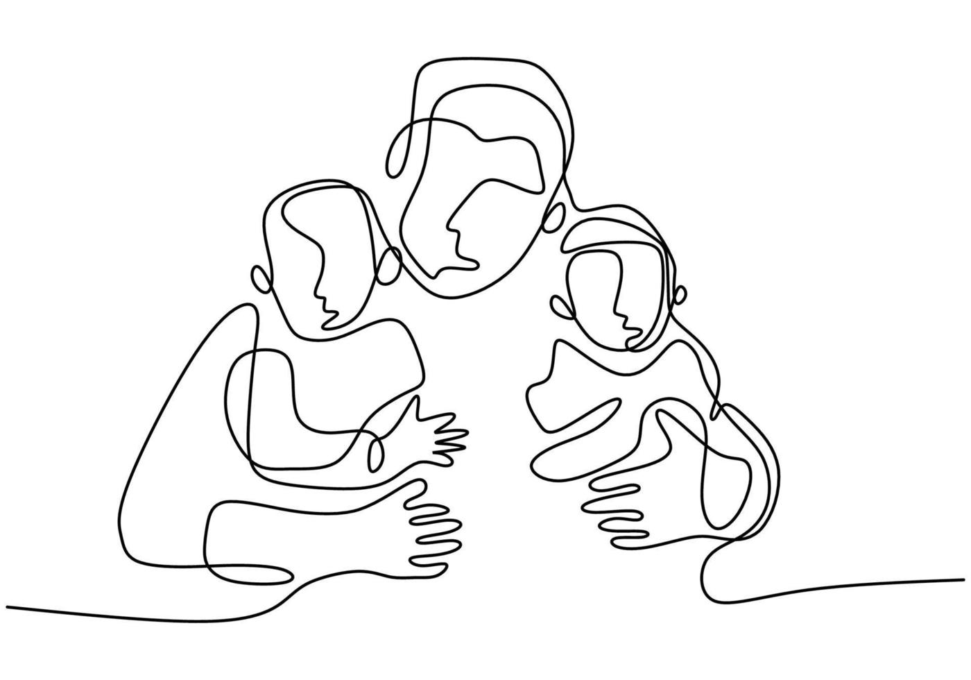 Dibujo De Linea Continua Del Padre Con Su Bebe Papa Joven Feliz Cuidando A Su Hijo Dibujo De Linea Continua Del Padre Con Su Bebe Papa Joven Feliz Cuidando A Su Hijo