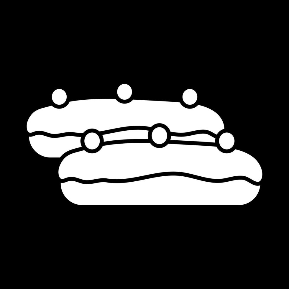 Eclairs dark mode glyph icon vector