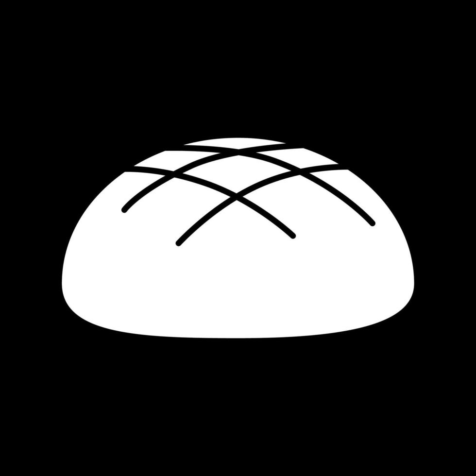 bollo de pan icono de glifo de modo oscuro vector