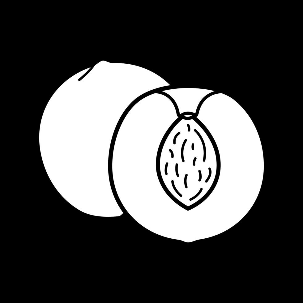 Peach dark mode glyph icon vector