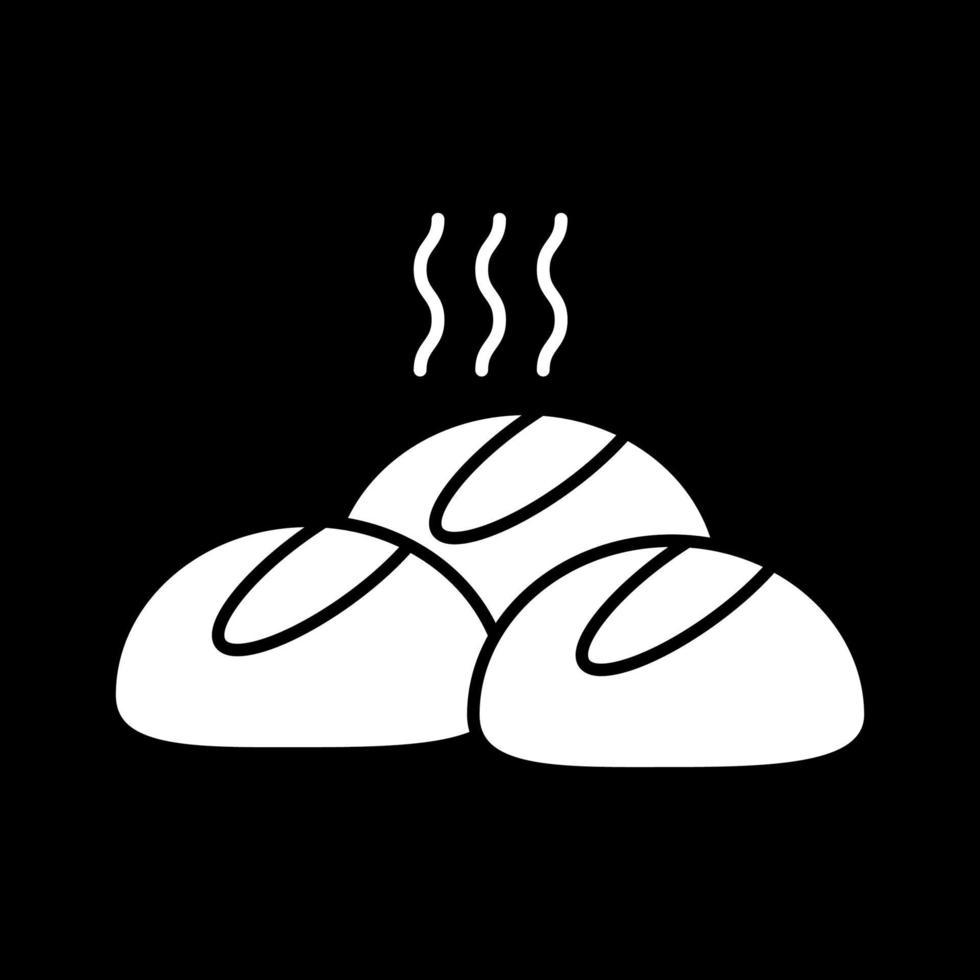 Hot buns dark mode glyph icon vector