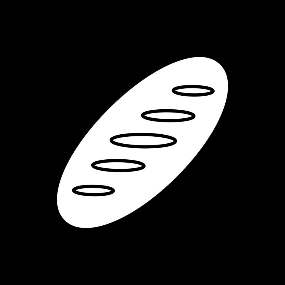 Bread loaf dark mode glyph icon vector