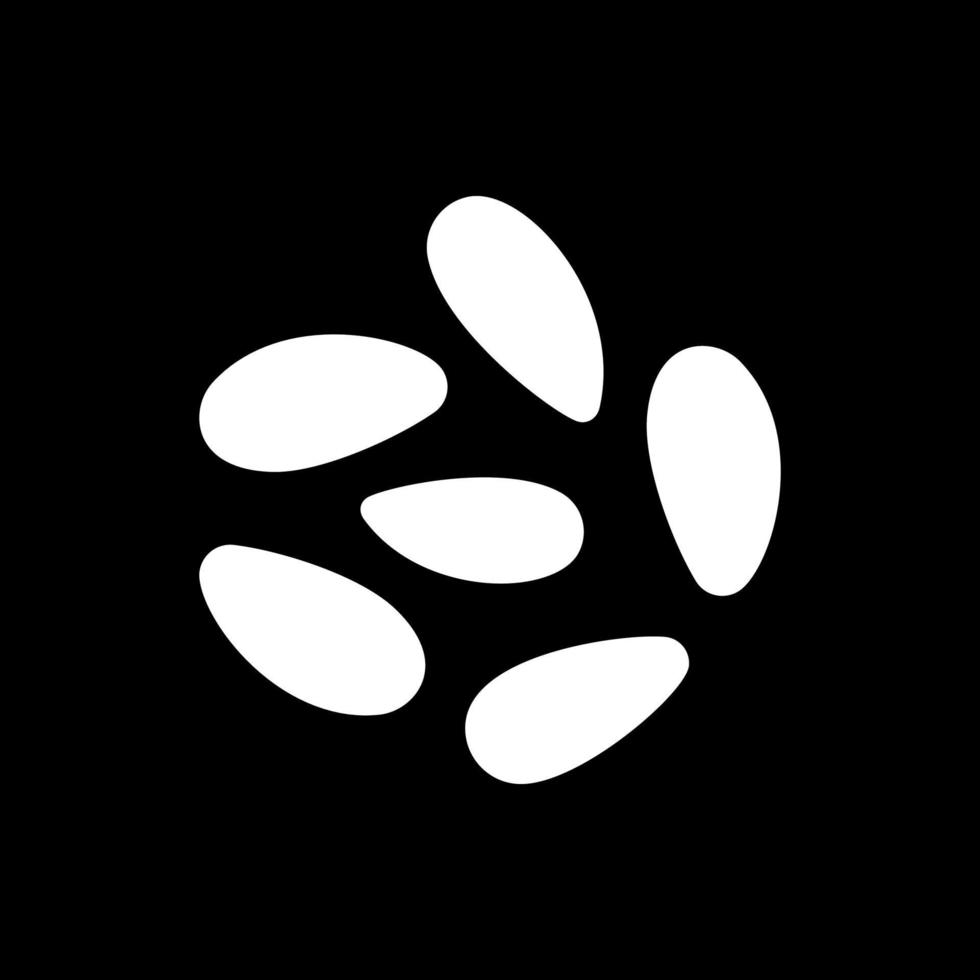 Pine nuts dark mode glyph icon vector