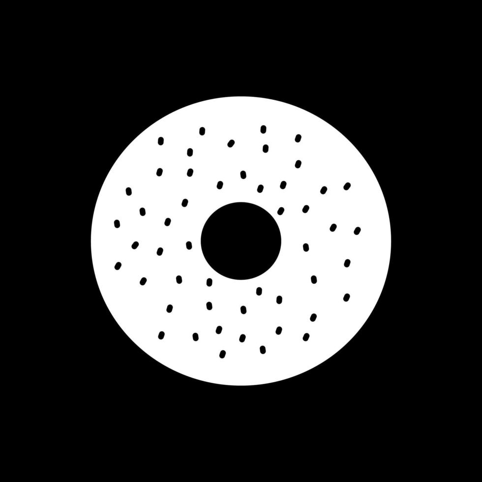 icono de glifo de modo oscuro de bagel vector