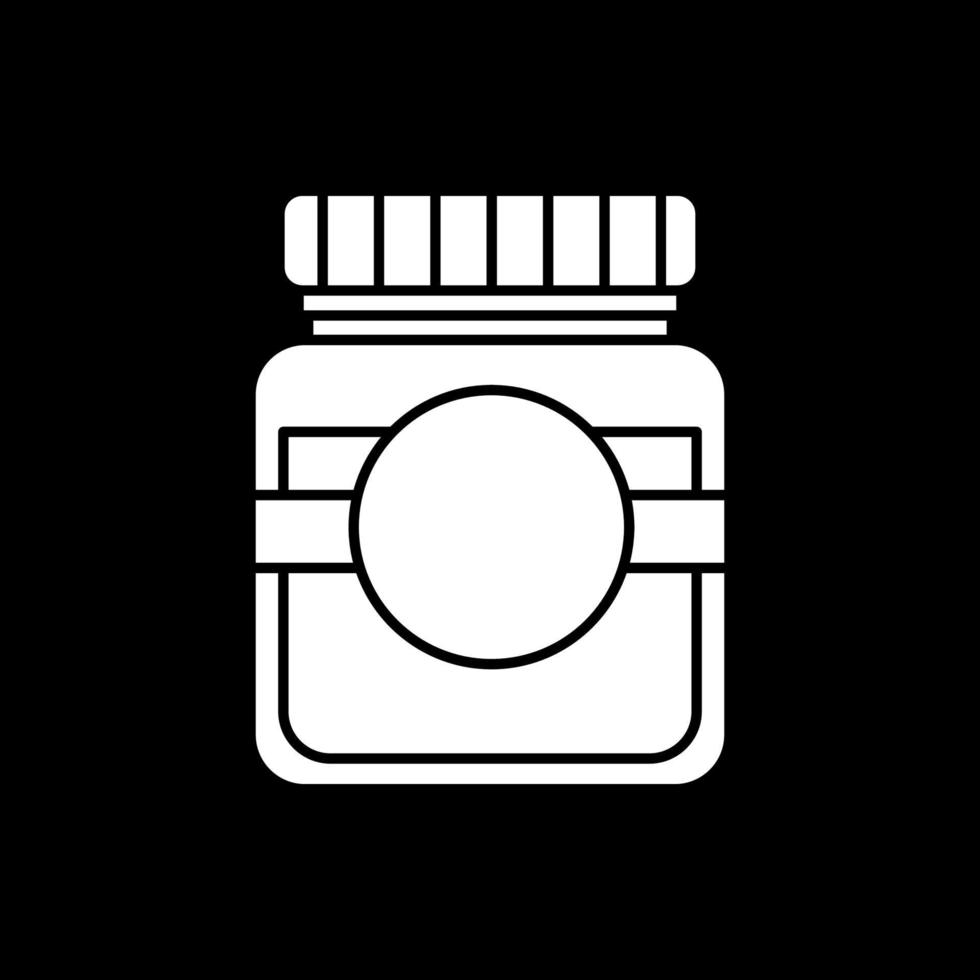 Glass jar with marmalade dark mode glyph icon vector