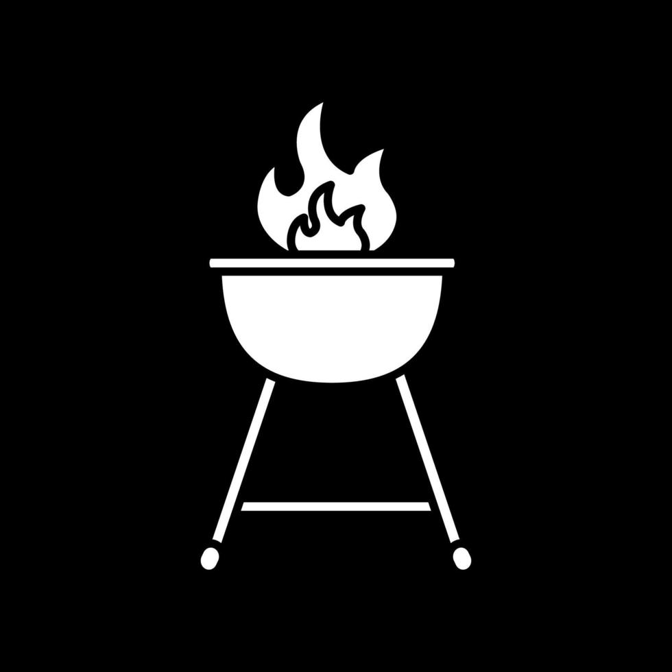 Barbecue dark mode glyph icon vector