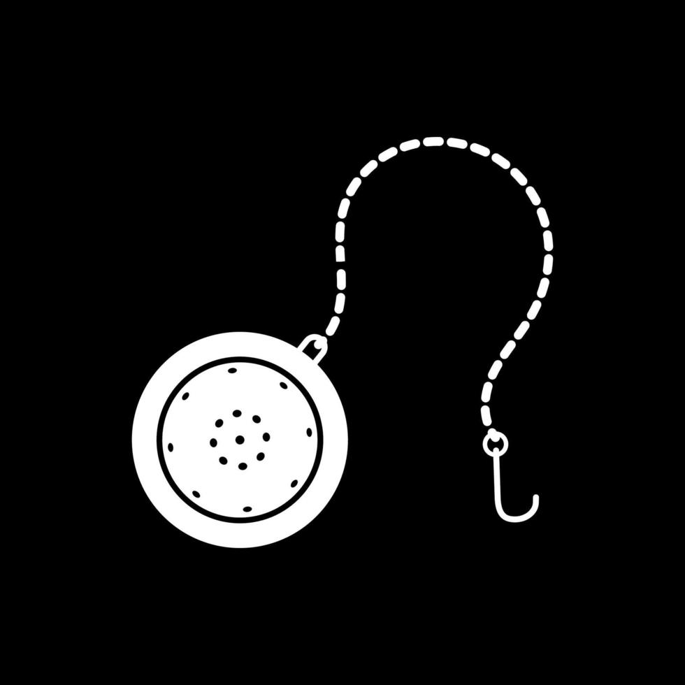 Tea infuser dark mode glyph icon vector
