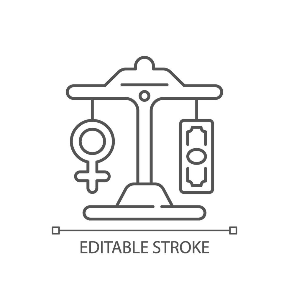 Equal pay linear icon vector
