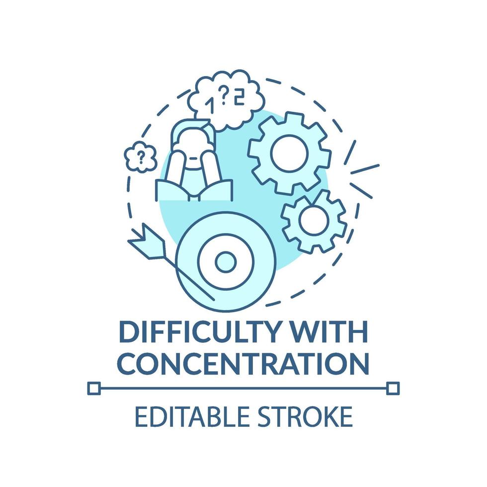 Difficulty with concentration concept icon vector