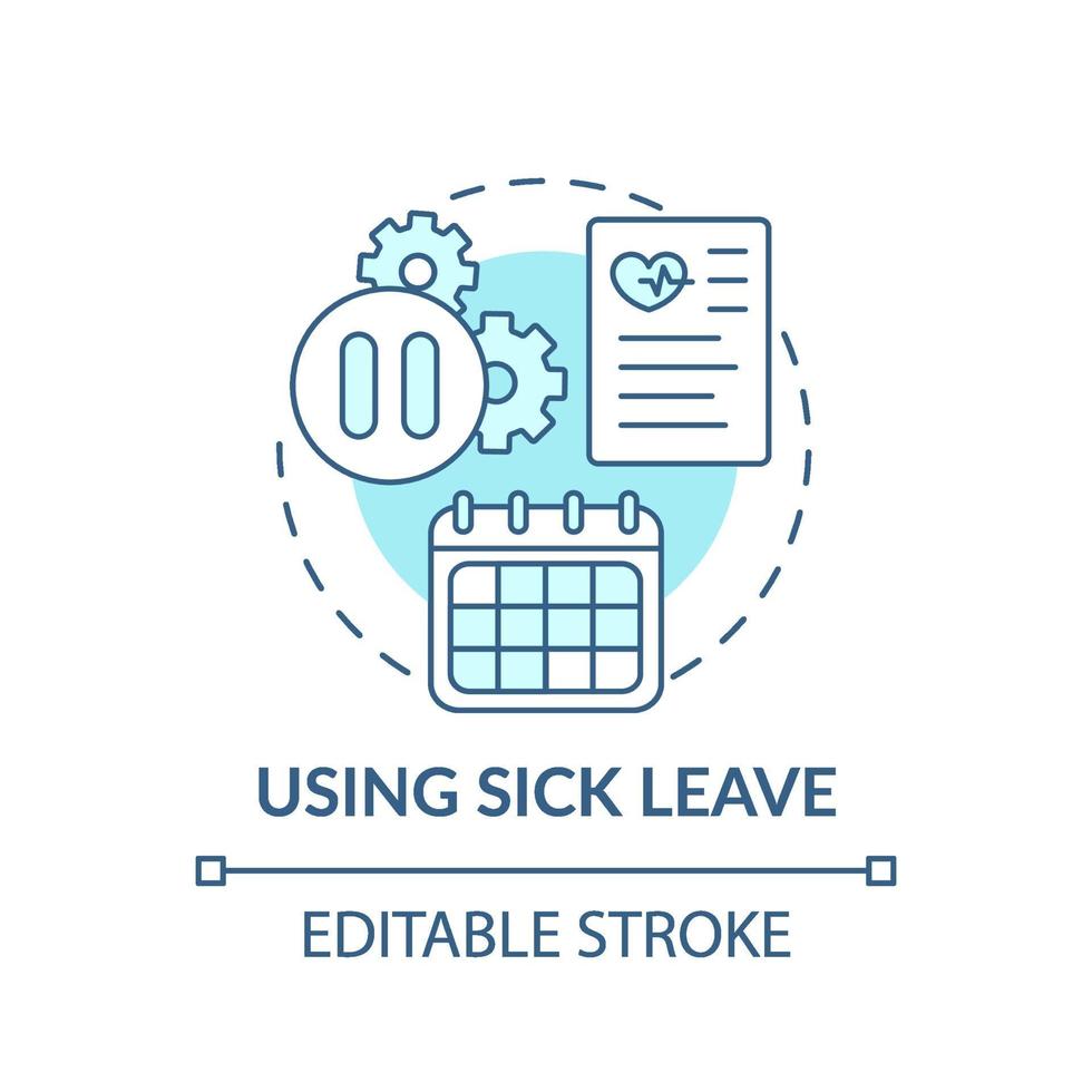 Using sick leave concept icon vector