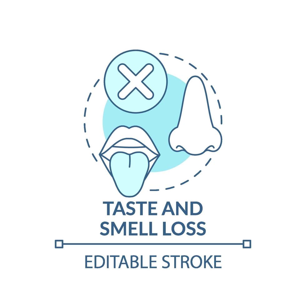 Lossing taste and smell concept icon vector