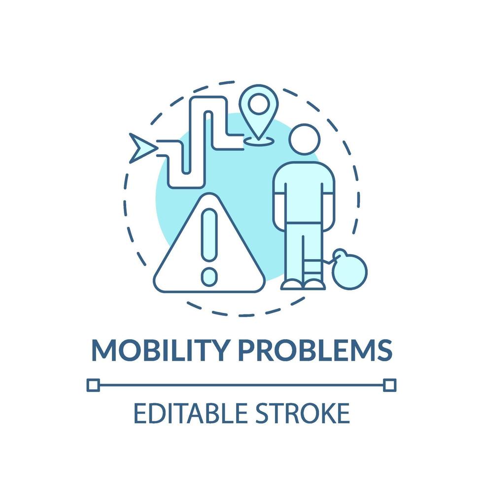 Mobility problems concept icon vector