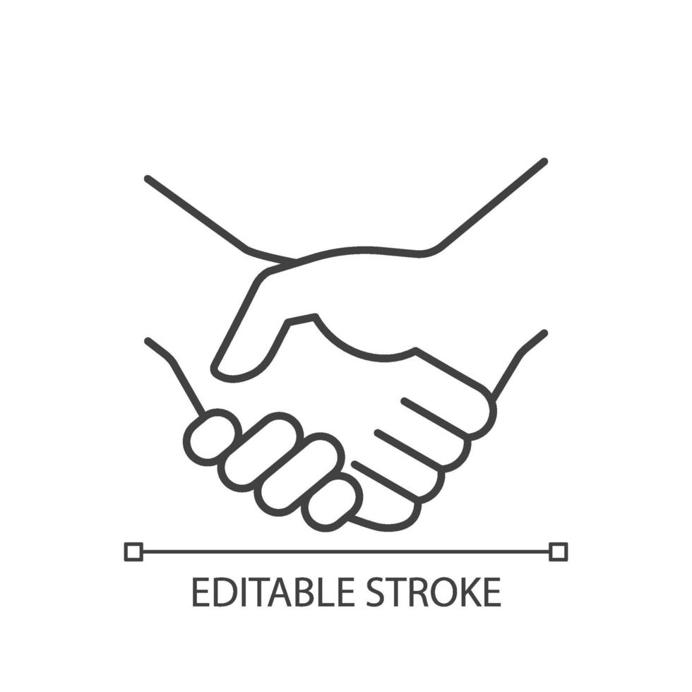 Handshake linear icon vector