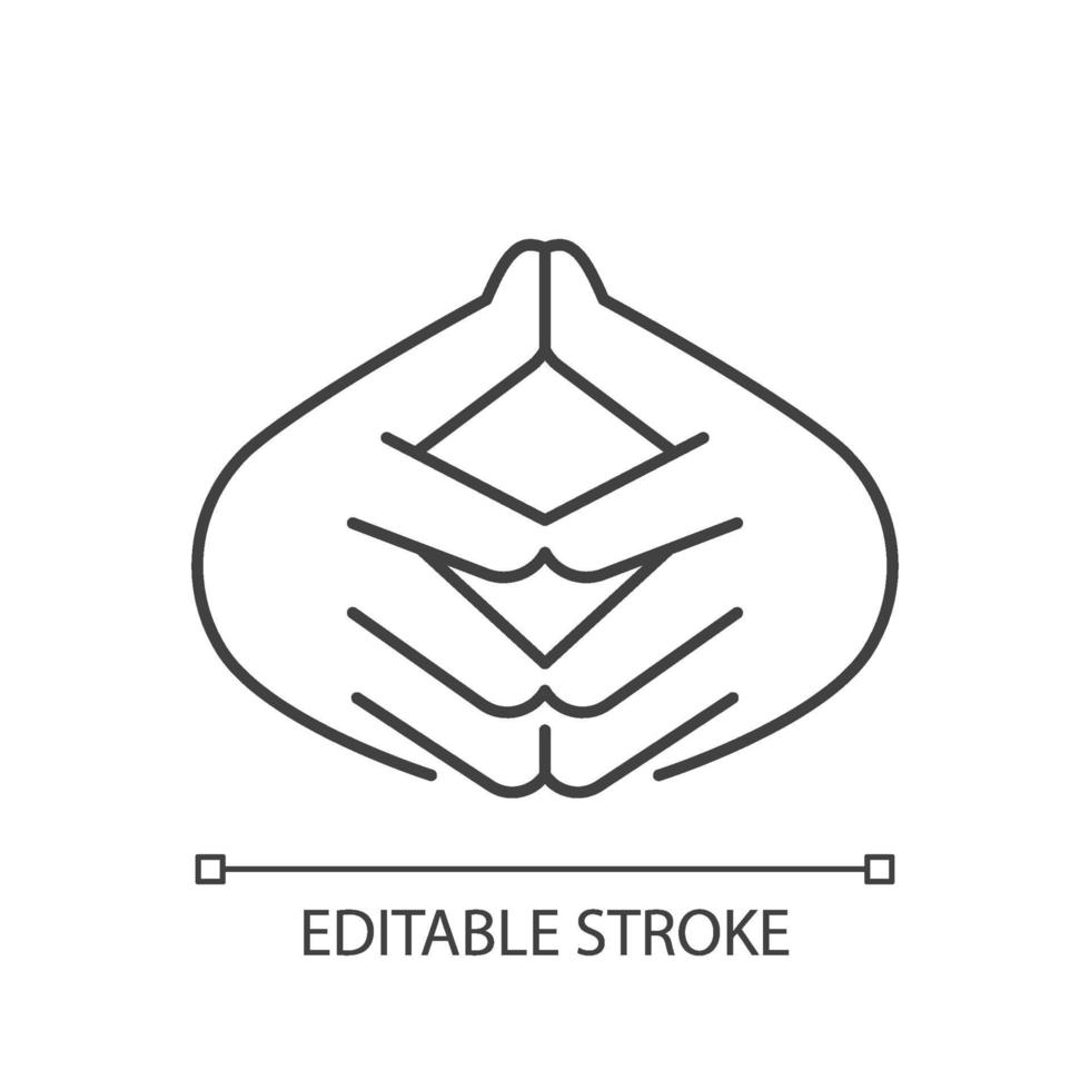 Steeple hand gesture linear icon vector