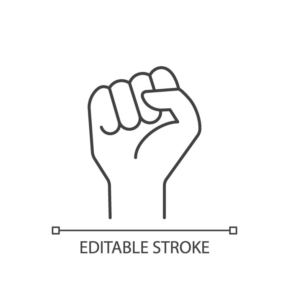 Clenched fist linear icon vector