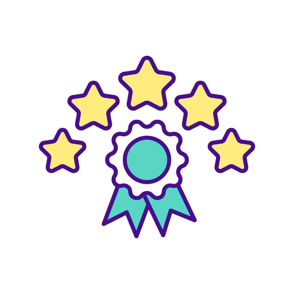 Five Star Certificate color icon vector