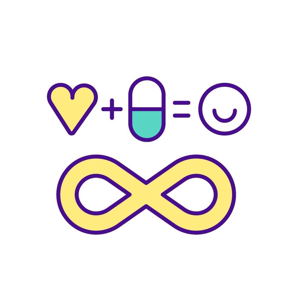 Maintaining good health by taking medication color icon vector