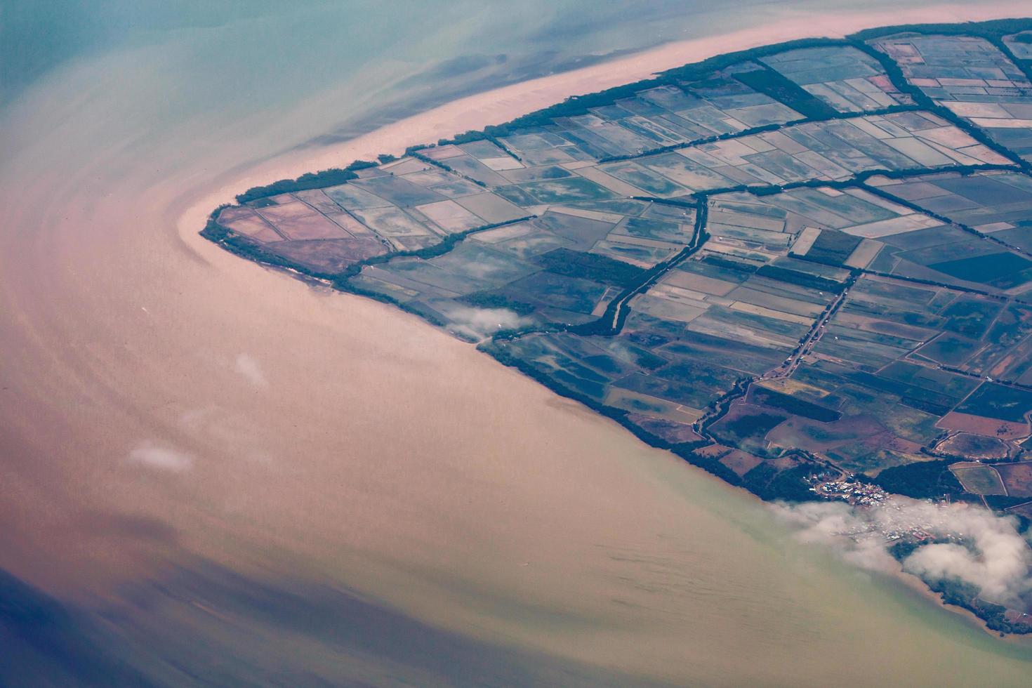 Aerial view of an island photo