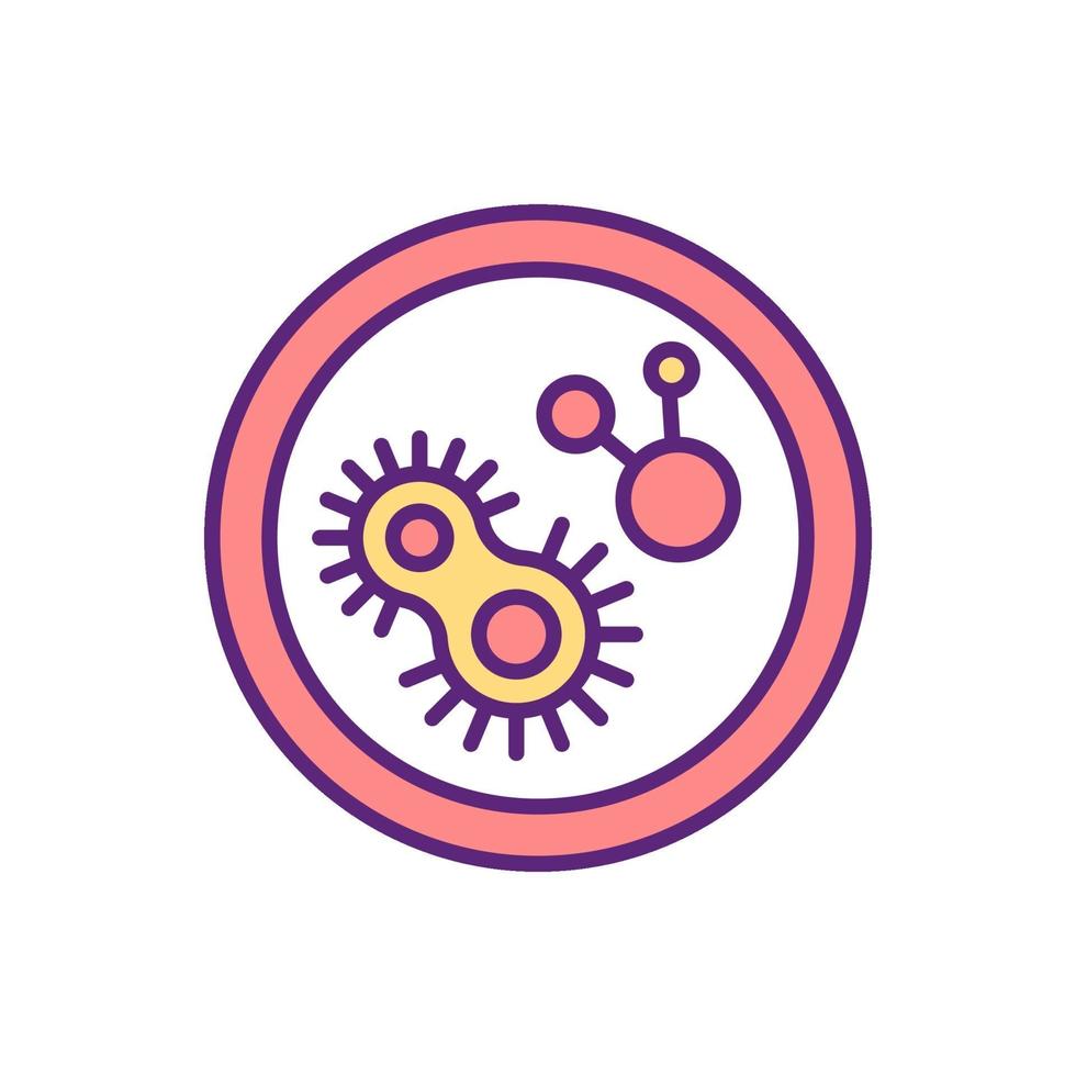 icono de color de microbiota intestinal vector