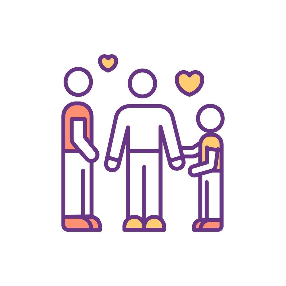 Strong family color icon vector