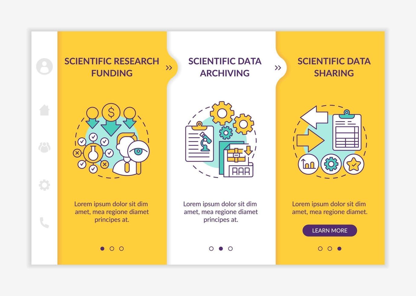 Components of research onboarding vector template