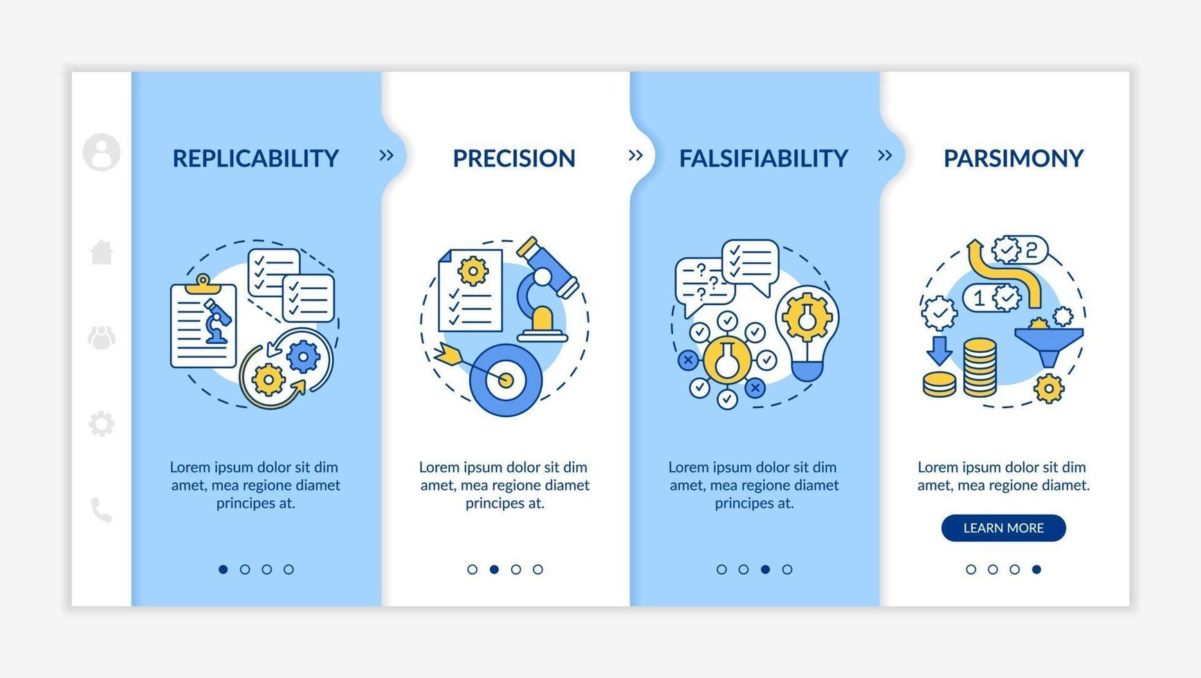 Repeating scientific study onboarding vector template